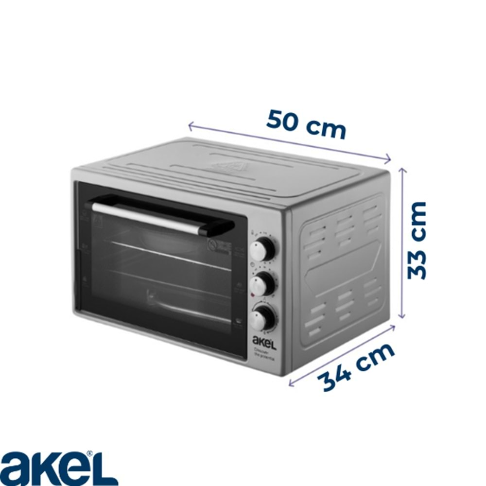 AKEL AF280L LAMBALI, TERMOSTATLI, SAATLİ 32 LİTRE MİDİ FIRIN