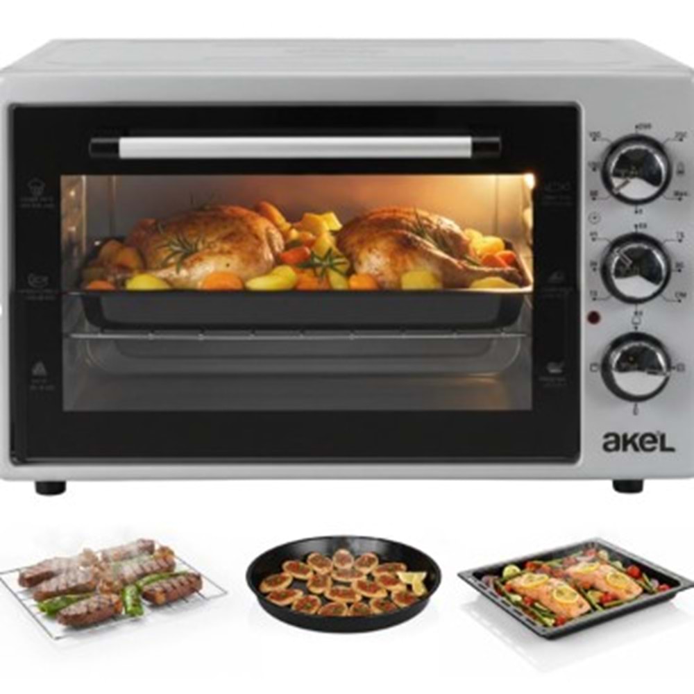 AF340LO-GRİ 34 Litre Beyaz Midi Fırın İç Aydınlatmalı Zaman Ayarlı