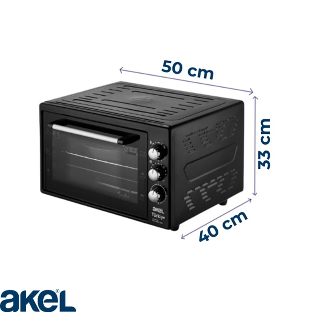 AKEL AF380 TERMOSTATLI SAATLİ 38 LİTRE MİDİ FIRIN