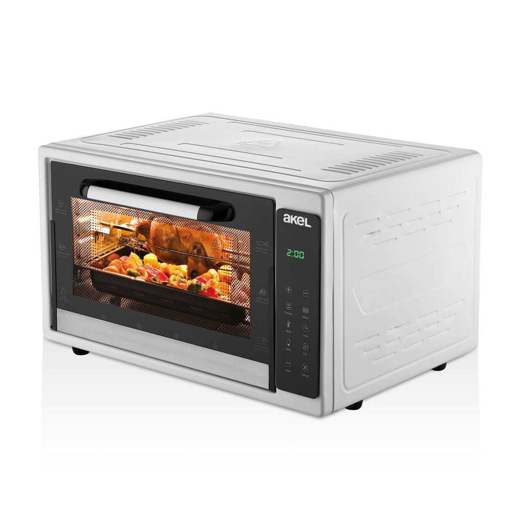 AF954E-GRİ AKEL DİJİTAL EMAYE MİDİ FIRIN 50 LT.