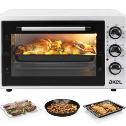 AF340LO-BEYAZ 34 Litre Beyaz Midi Fırın İç Aydınlatmalı Zaman Ayarlı