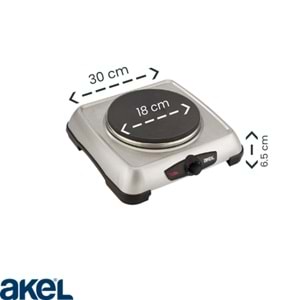 AKEL AP516-GRİ ORTA BOY TEKLİ PLATE